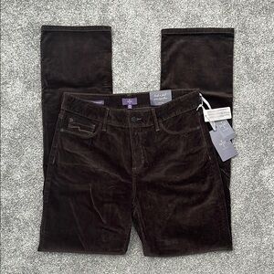 NYDJ “Marilyn” Brown Straight Leg Stretch Corduroy Pants - Womens 10